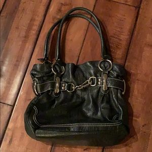 B Makowsky black leather purse